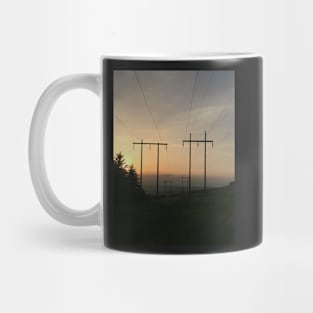 Power-line Silhouette in the Sunset Mug